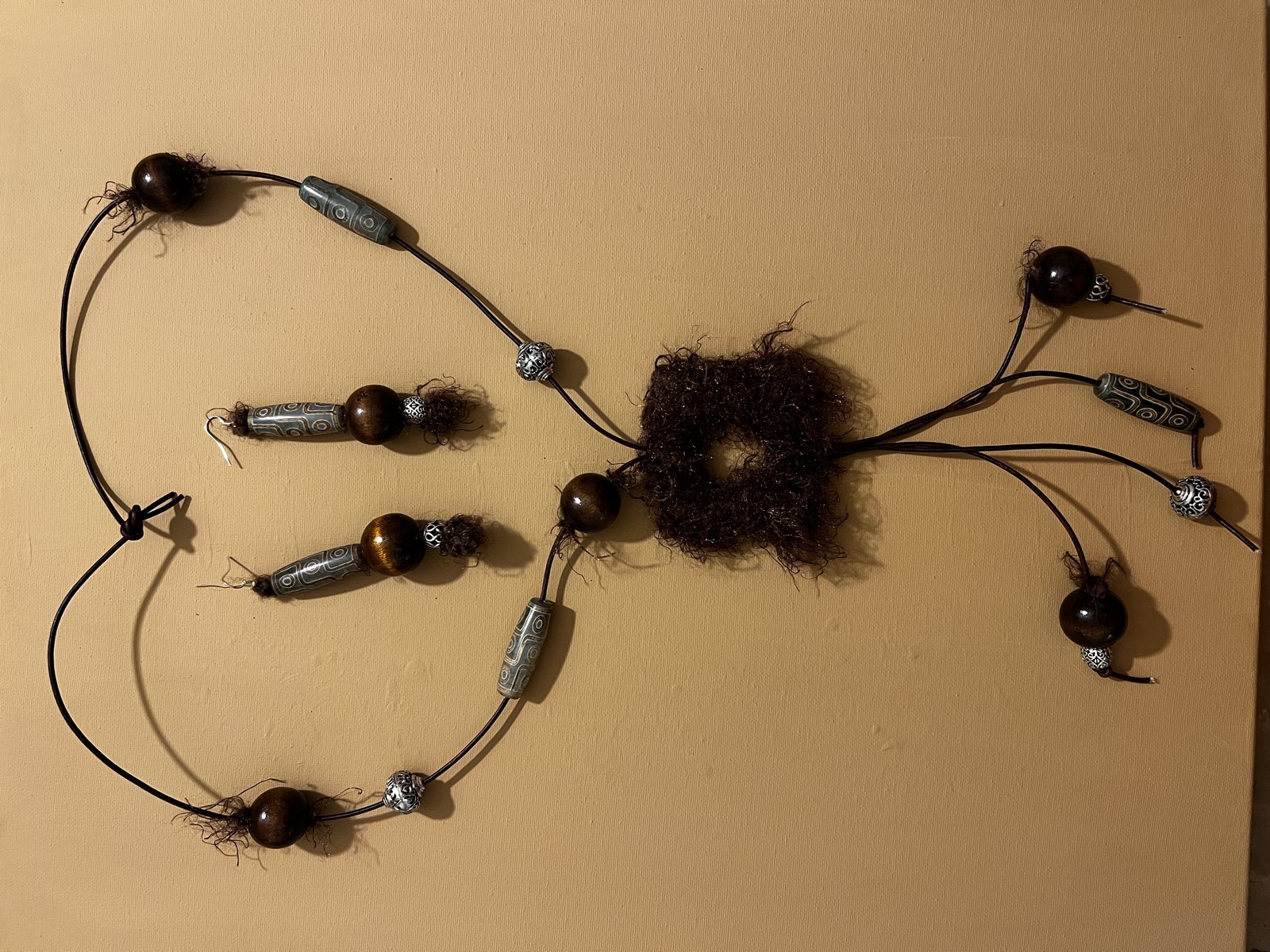 Macramé Square with Tibetan Beads