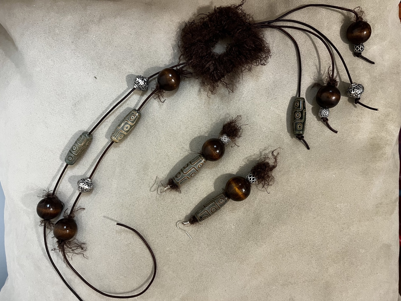 Wood and Leather Beads