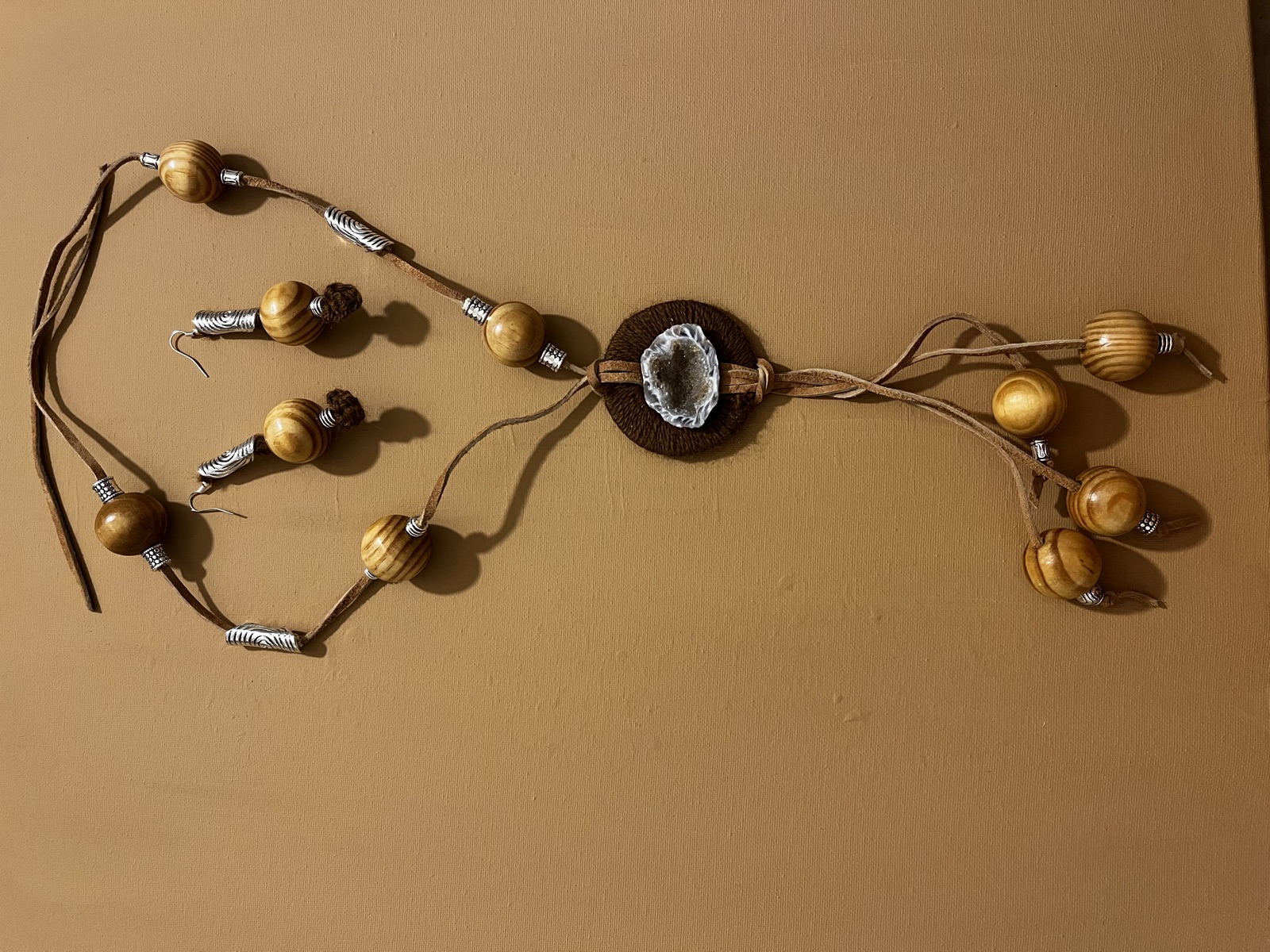 Wood and Quartz Pendant